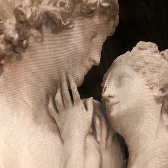 Alice + Olivia Black Sheer Mesh Top with Sculpture Motif Italian Romance Delaina - Picture 2 of 4